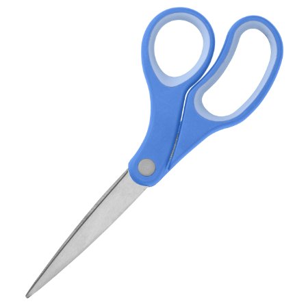 Sparco 8-Inch Bent Multipurpose Scissors, Stainless Steel, Blue (SPR39043)