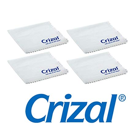 Crizal Lens Cleaning Cloth 4 Pack Size 6 1/2" x 6 1/2" for Crizal Anti Reflective Lenses |#1 Best Microfiber Cloth for Cleaning Crizal and All Anti Reflective Lenses|