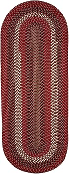 Super Area Rugs Homespun Braided Rug Indoor Outdoor Rug Textured Durable Patio Deck Carpet, Red & Black, 2' X 4' Runner