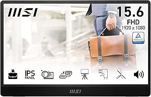 MSI Pro MP161 E2U écran Portable 15,6" Full HD - Dalle IPS 1920 x 1080, 60 Hz, écran respectueux des Yeux (PC, Portable, Mobile), HP intégrés - Mini-HDMI 2.0b, 2 x USB Type-C