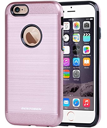 iPhone 6 Case, iPhone 6S Case, BENTOBEN Hard PC Shell and Soft TPU Dual Layer Bumper Cover Shockproof Protective Case for iPhone 6/6S 4.7 inch, Rose Gold