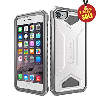 iPhone 7 Case, iVAPO Apple iPhone 7 Cases Impact Resistant Full-body Protection Phone Case with Built-in Screen Protector Dual Layer Design [Armor Series] [White/Gray]