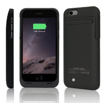 BSWHW Slim Rechargeable Power Bank External Battery Charger Powered Backup Pack for iphone 6 Built-in Protective Case 4.7inch Case (3500 4.7" Black)