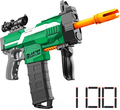 Automatic Toys Guns for Nerf-Gun Foam Blasters - Toys for Boys Age 5 6 7 8 9 10 Birthday Gifts, 50 FT Precision Shooting with 3 Burst Modes and 100Pcs Soft Darts, Green