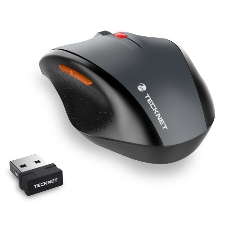TeckNet M002 Nano Wireless Mouse6 Buttons18 Month Battery Life2000 DPI 3 Adjustment Levels-Grey