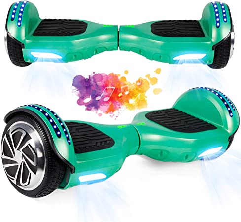 SISGAD Hoverboard for Kids, 6.5" Self Balancing Electric Scooter with Bluetooth and LED Lights, Off Road Adult Segway, UL2272 Certified