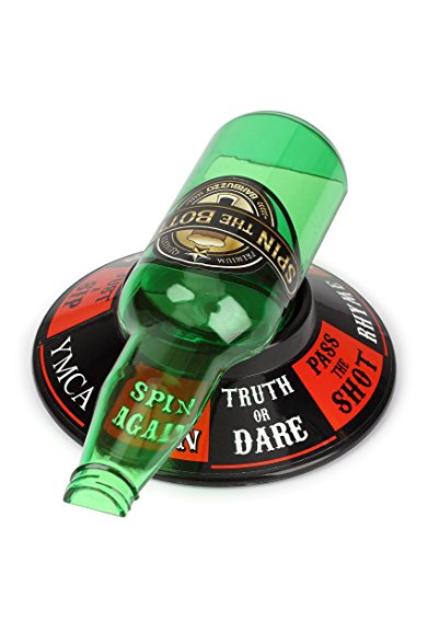 Barbuzzo Spin the Bottle - A Favorite Party Drinking Game - Pour a Pint, Spin the Bottle, and See Where It Lands - Charming Gift for Home Gatherings, Kickbacks, Parties, Tailgates, and Events