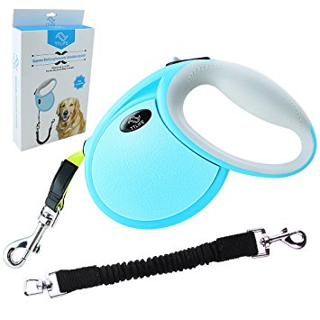 TTLIFE Retractable Dog Leash Upgraded Reinforced Automatic 14. 8ft Bite-Resistant Ribbon Leash for Small & Medium Dogs with Elastic Rope