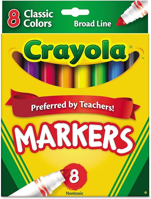 Crayola Classic Markers, Broad Line 8 ea (Pack of 2)