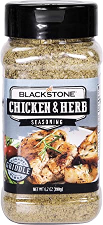 Blackstone 4105 Chicken and Herb Seasoning for Pork, Fish, Meat, Poultry, Seafood & Vegetable Steam Powder-Flavorful Mix – BBQ Grilling Rub Spices, Clear