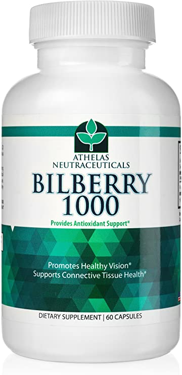 Bilberry Extract 1000mg - Premium Eye Support - Supports Healthy Circulation - Helps with Red Eyes, Irritation - Top Quality Natural Bilberry Capsules