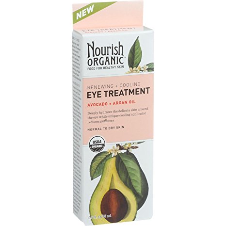 Nourish Organic Eye Treatment Cream - Renewing and Cooling - Avocado and Argan Oil - 0.5 oz