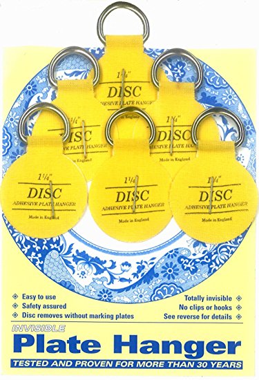 Flatirons Disc Adhesive Plate Hanger Set (6 - 1.25 Inch Hangers)
