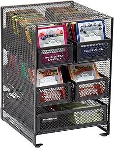 Mind Reader Tea Bag Organizer, Tea Station Organizer, Countertop Storage, Kitchen, Metal Mesh, 7" L x 6.75" W x 10" H, Black