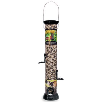 Droll Yankees CC18S 18-Inch Onyx Clever Clean Sunflower Tube Bird Feeder with Removable Base