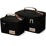 Hango Insulated Lunch Box Cooler Bag Set of 2 Sizes Black