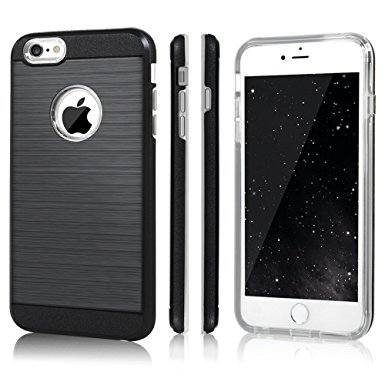 iPhone 6 & 6s Case, MoMoCity 2 in 1 Design Heavy Duty Brushed Design Hard Plastic TPU Protective Bumper for iPhone 6 & iPhone 6s 4.7 Inch