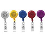 Translucent Retractable ID Badge Reels with Belt Clip Assortment - 5 Pack by Specialist ID