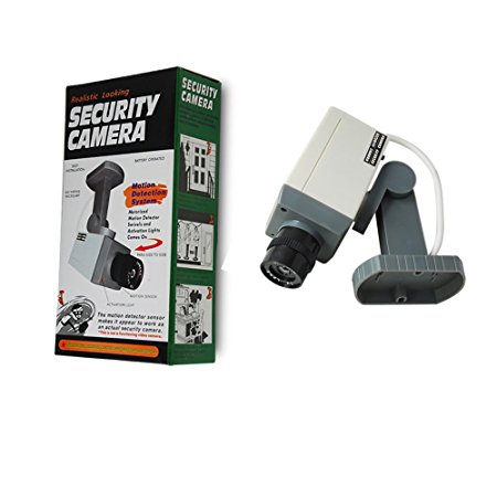 Indoor/Outdoor Fake, Dummy Security Camera with Flashlight Surveillance Flashing light