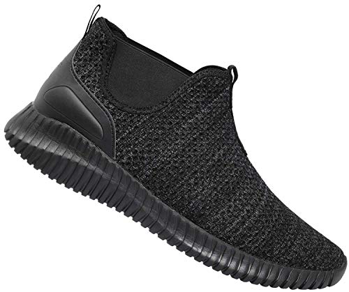 Spesoul Mens Walking Shoes Fashion Knit Breathable Lightweight Slip On Outdoor Sport Running Sneakers