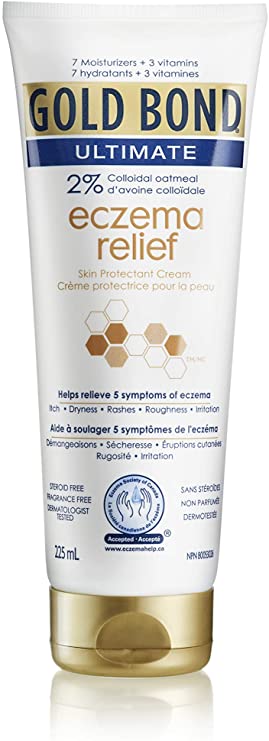Gold Bond Ultimate Eczema Relief Skin Protectant Cream, 225 mL, Relief of Itchiness, Dryness, Rashes, Roughness & Irritation