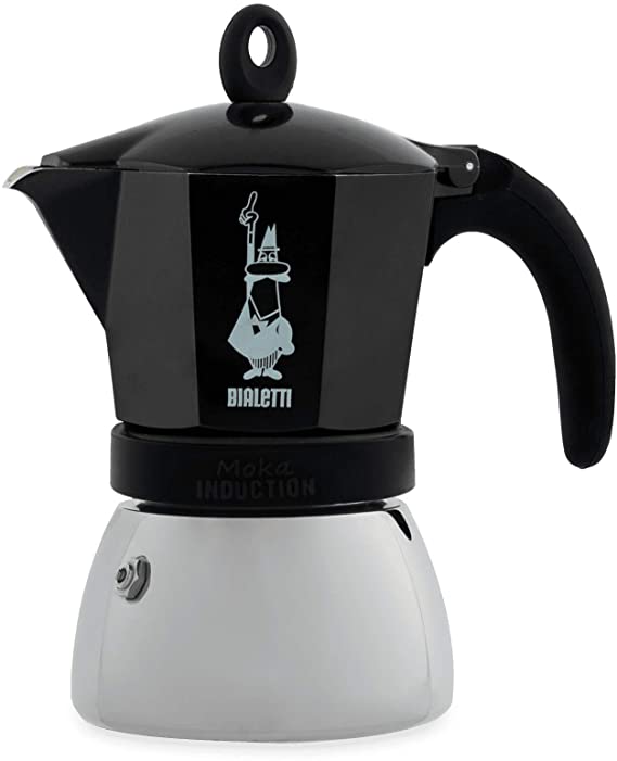 Bialetti 4813 Moka Induction Espresso Maker, Silver/Black