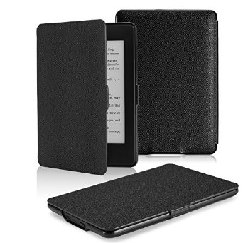 MoKo Kindle Paperwhite Case Premium Thinnest and Lightest Leather Cover with Auto Wake  Sleep for Amazon All-New Kindle Paperwhite Fits All 2012 2013 and 2015 Versions BLACK