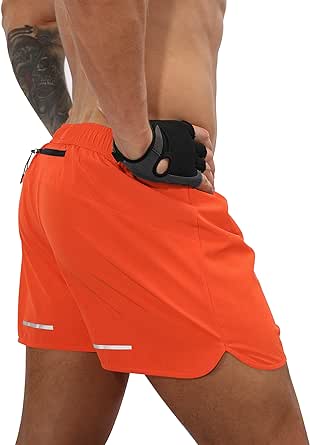 ODODOS Men's 3" Running Shorts with Back Zipper Pocket Quick Dry Lightweight Athletic Workout Gym Shorts