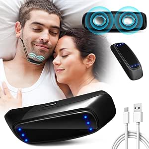 Anti Snoring Devices, Rechargeable Snore Stopper with AI Smart Chip & Pulse Technology, 6 Adjustable Intensity Levels, Ergonomic & Skin-Friendly Design, Snoring Relief for Men/Women of All Face Shapes