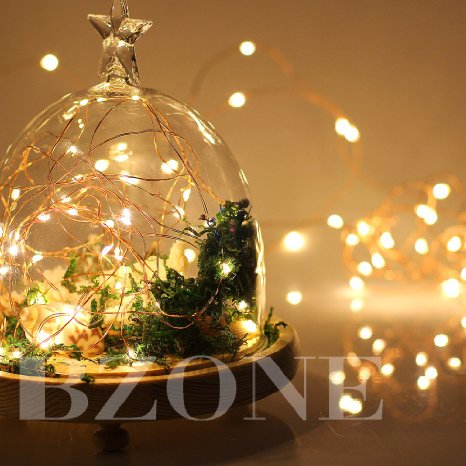 BZONE Led String Starry Light Copper Wire Lights Decorative Lights(20 Leds, Warm White, 7ft)