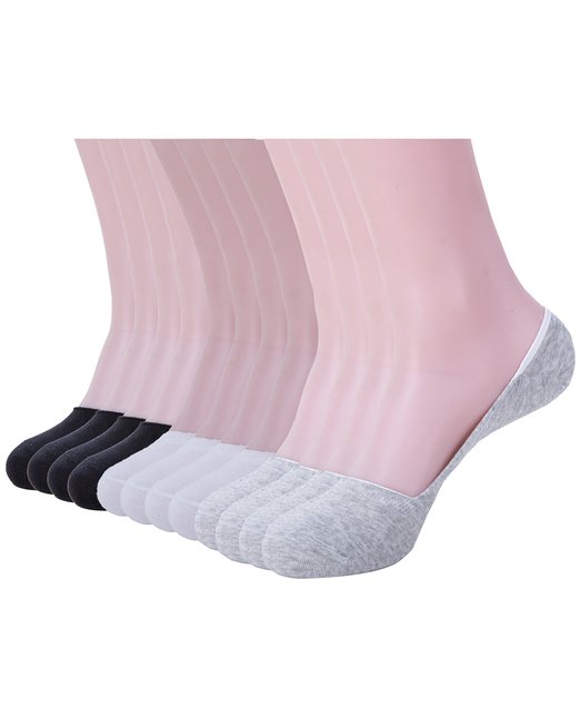 12 Pack Mens Casual No Show Loafer Socks Low Cut Boat Liner Anti Slip Heel