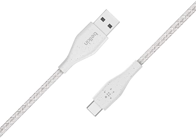 Belkin DuraTek Plus USB-C to USB-A Cable with Strap (Ultra-Strong USB to USB-C Cable/USB Type-C), 4ft/1.2m, White