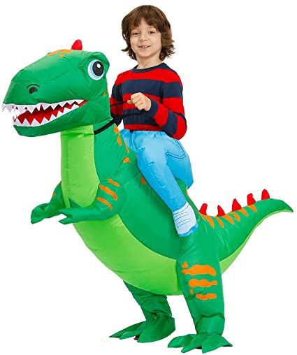 Kooy Inflatable T-Rex Dinosaur Costume Halloween Party Costumes Inflatable Costumes Blow up Costumes Kids