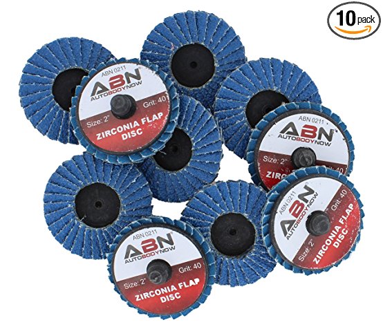 ABN 2” T27 40 Grit High Density Zirconia Alumina Flat Flap Disc Roloc Roll Lock Grinding Sanding Sandpaper Wheels 10 PK