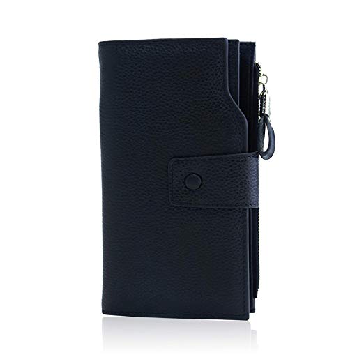 Befen Women's RFID Blocking Luxury Full Grain Genuine Leather Bifold Trifold Wallet Multi Card Organizer Holders for Ladies