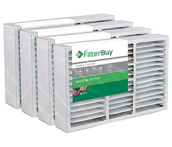 FilterBuy 16x25x5 Honeywell FC200E1029 Compatible Pleated AC Furnace Air Filters (MERV 8, AFB Silver). Replaces Honeywell 203719, FC35A1001, FC100A1026, FC100A1029 and Carrier FILXXCAR0016. 4 Pack.