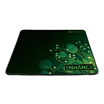 Large Gaming Mouse Pad XL by ENHANCE - Extended Mouse Mat , Anti-Fray Stitching , Non-Slip Rubber Base , High Precision Tracking for PUBG , League of Legends , & More - Green Ciruit Design