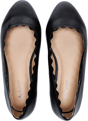 Women's Wide Width Flat Shoes - Elastic Cross Straps Slip On Pointed Toe Ballet Flats.