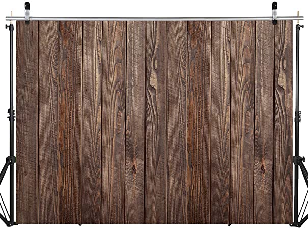 SJOLOON Backdrop Brown Wood Backdrop Vinyl Photography Backdrop for Baby Shower Studio Props Birthday Party Background 11838 (7X5ft)