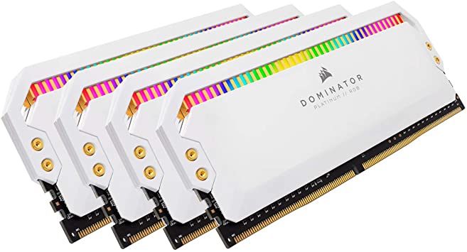 Corsair Dominator Platinum RGB 32GB (4x8GB) DDR4 4000 (PC4-32000) C19 1.35V Desktop Memory - White