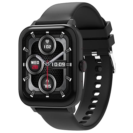 Maxima Mirage Smart Watch 1.83" HD Display, 600 Nits Brightness, Bluetooth Calling, Advanced Chipset, BT 5.2 Seamless Connection, AI Health Monitoring, 100  Sports Modes (Space Black)
