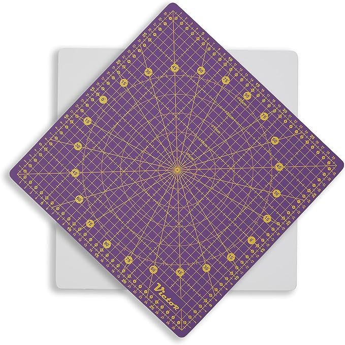 Victor Rotating cutting mat self-healing in 32 x 32 cm, suitable for sewing and crafting (purple, 32 x 32 cm)