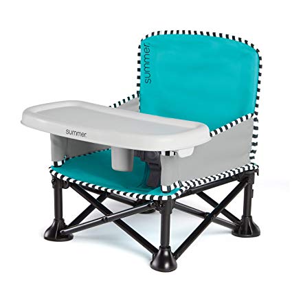 Summer Pop ‘n Sit SE Booster Chair, Sweet Life Edition, Aqua Sugar Color – Booster Seat for Indoor/Outdoor Use – Fast, Easy and Compact Fold