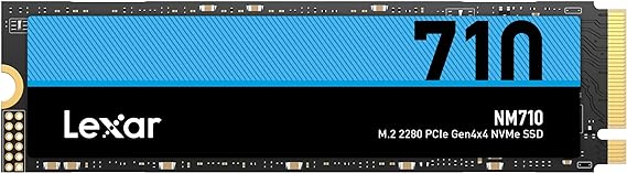 Lexar NM710 SSD 2TB PCIe Gen4 NVMe M.2 2280 Internal Solid State Drive, Up to 4850MB/s (LNM710X002T-RNNNU)