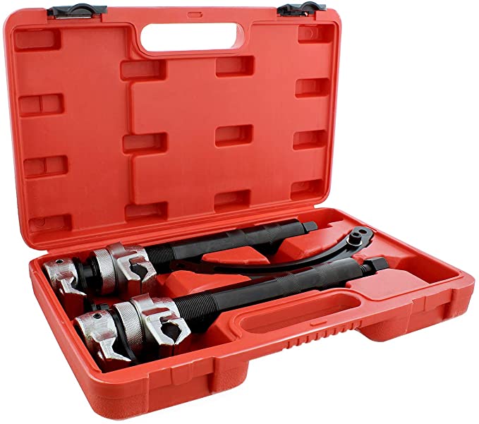 ABN Coil Spring Compression Tools - 2pc Durable Coil Spring Clamps Strut Spring Compressor Tool Set with Safety Guard