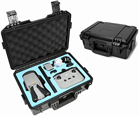 Mavic Air 2 Carrying Case-Rugged Waterproof Compact Travel Case for DJI Mavic Air 2 Drone Quadcopter Smart Controller Battery Charging Hub ND Filter Set Adapter and Accessories- Black