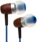 Symphonized GLXY Premium Genuine Wood In-ear Noise-isolating Headphones with Mic and Nylon Cable Blue