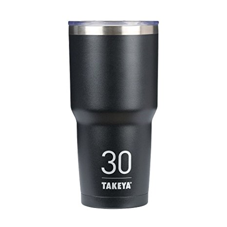 Takeya Originals Vacuum-Insulated Stainless-Steel Tumbler with Sip Lid, 30oz, Black