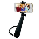 Selfie Stick Bluetooth Monopod - Solo Stick Premium - Built-in Bluetooth Remote Shutter Button - Perfect Bluetooth Selfie Stick for iPhone 6S Plus Samsung Galaxy S5 Note 4 Android and All Other Phone Models Black and Black