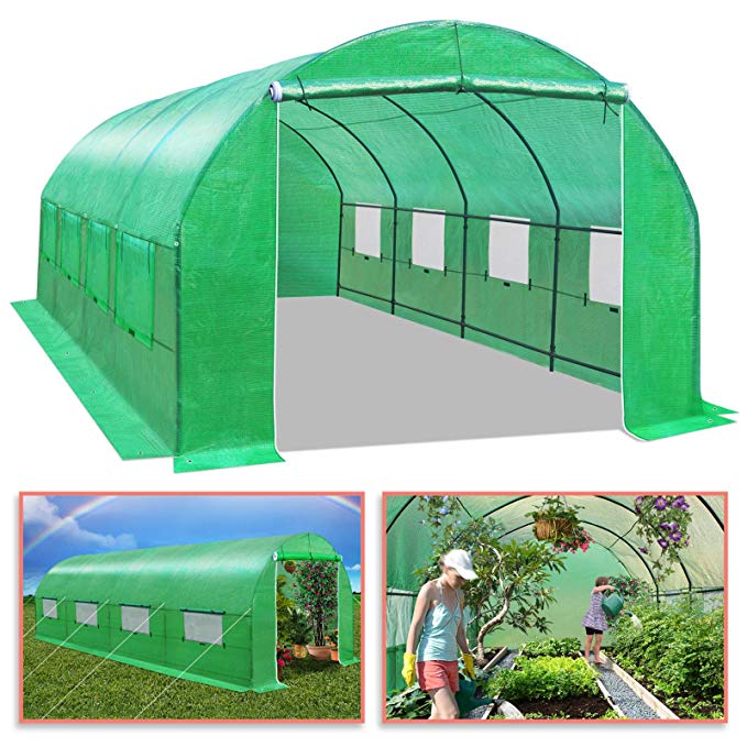 BenefitUSA Multiple Size Large Greenhouse Walk in Outdoor Plant Gardening Hot Greenhouse (20'x10'x7')